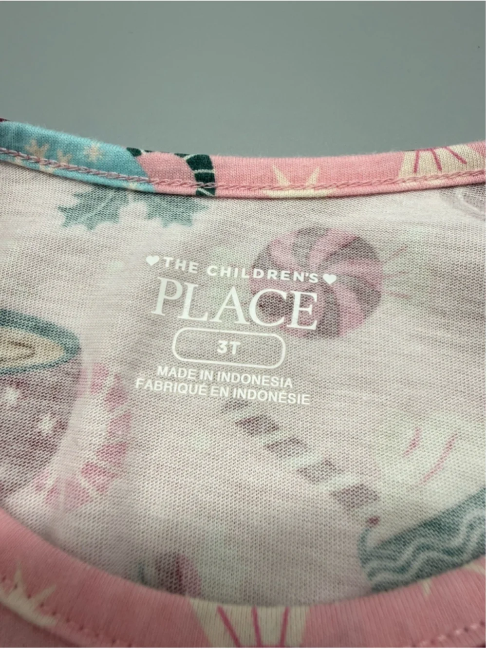 The Children's Place Pink Holiday Print Fit & Flare Dress 3T Girls Long Sleeve
